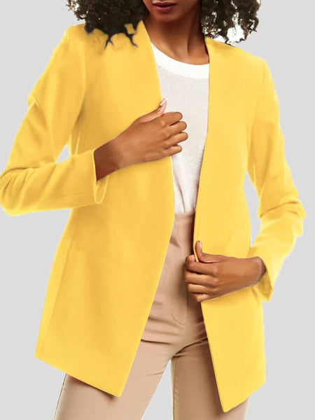 Women's Women’s Open-Front Collarless Longline Blazer