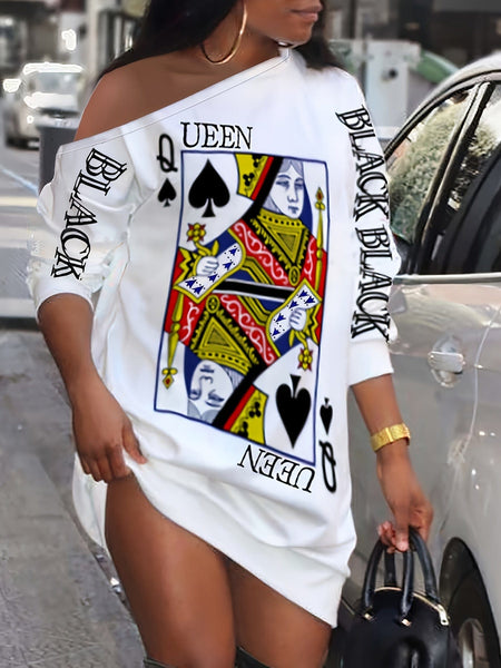 Stylish Queen of Spades Mini Dress