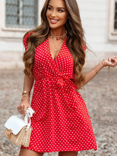 Round Neck Belted Long Sleeve Dress