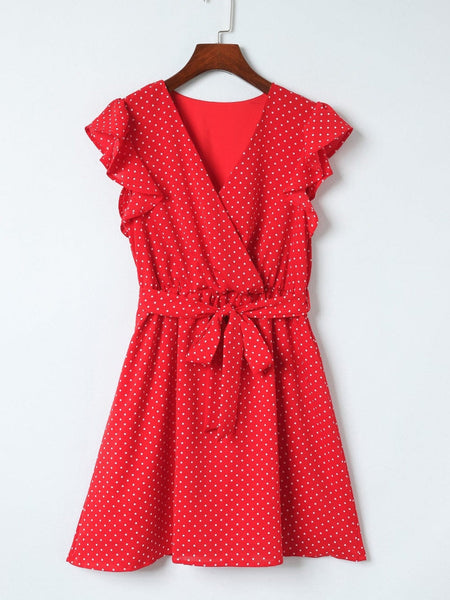 Round Neck Belted Long Sleeve Dress