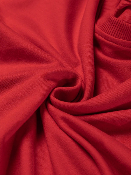 Red Bishop Sleeve Button Detail Sheath Top