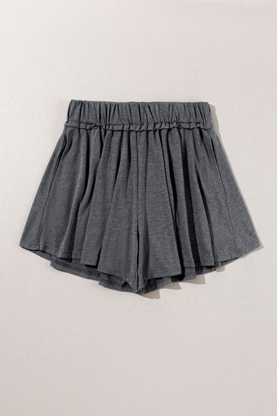 Solid Elastic Band High Waist Yoga Running Shorts