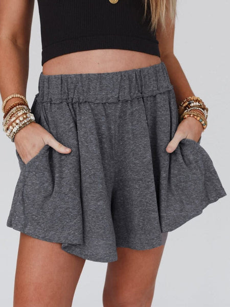 Women's Elastic Waist Yoga Shorts - Comfortable Fitness and Leisure Wear