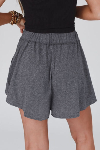 Solid Elastic Band High Waist Yoga Running Shorts