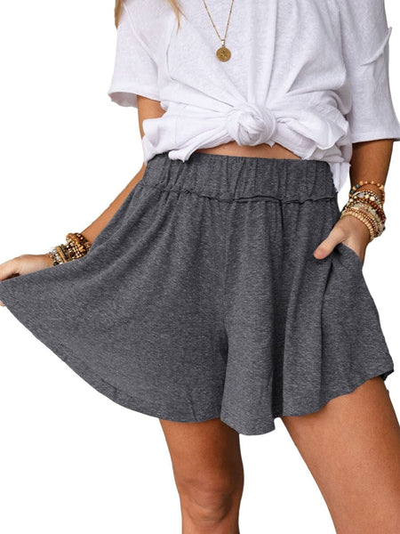 Women's Elastic Waist Yoga Shorts - Comfortable Fitness and Leisure Wear