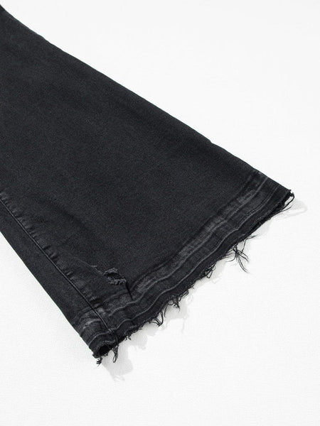 Retro Chic Black High Waist Flare Denim Jeans