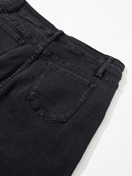 Retro Chic Black High Waist Flare Denim Jeans