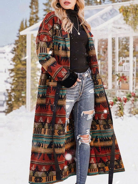 Women's Southwestern Reversible Longline Cardigan Coat featuring coats styling with practical layering, balanced movement, and everyday versatility f.