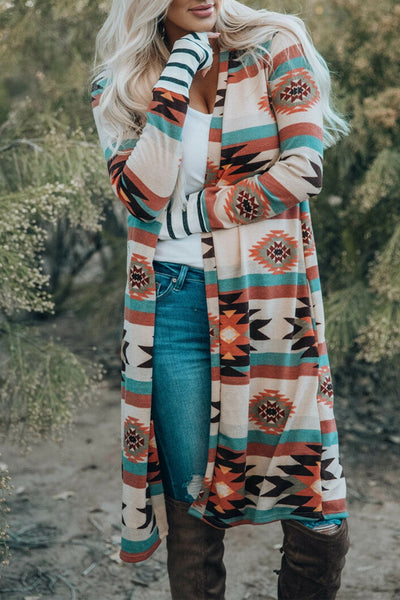 Women's Southwestern Reversible Longline Cardigan Coat featuring coats styling with practical layering, balanced movement, and everyday versatility f.