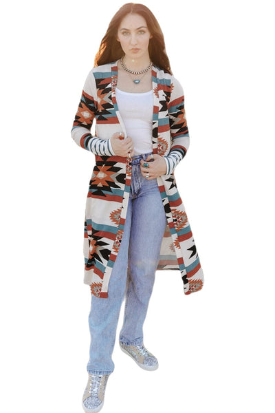 Women's Southwestern Reversible Longline Cardigan Coat featuring coats styling with practical layering, balanced movement, and everyday versatility f.