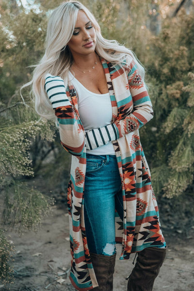 Women's Southwestern Reversible Longline Cardigan Coat featuring coats styling with practical layering, balanced movement, and everyday versatility f.