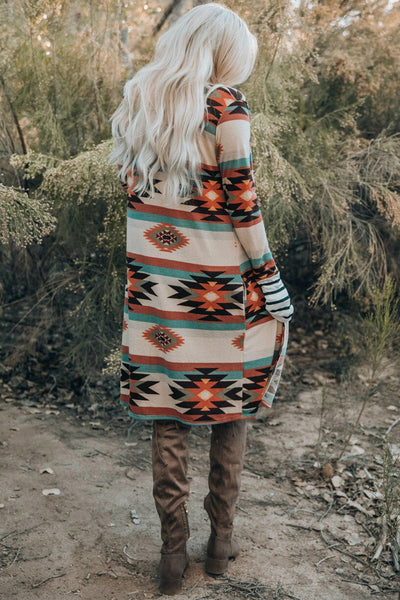 Women's Southwestern Reversible Longline Cardigan Coat featuring coats styling with practical layering, balanced movement, and everyday versatility f.