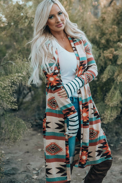 Women's Southwestern Reversible Longline Cardigan Coat featuring coats styling with practical layering, balanced movement, and everyday versatility f.