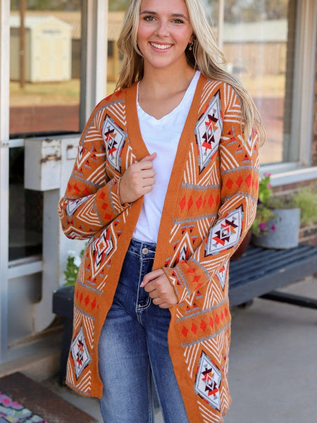 Women's Southwestern Reversible Longline Cardigan Coat featuring coats styling with practical layering, balanced movement, and everyday versatility f.