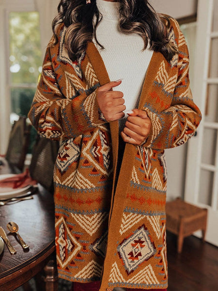 Women's Southwestern Reversible Longline Cardigan Coat featuring coats styling with practical layering, balanced movement, and everyday versatility f.