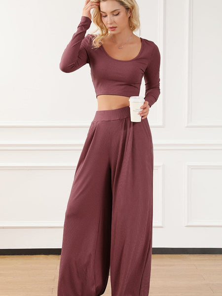 Studded Cutout Ruched Wide Leg Jumpsuit