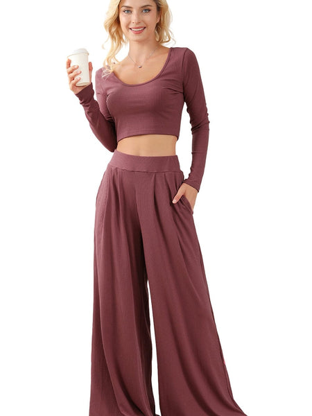 Studded Cutout Ruched Wide Leg Jumpsuit