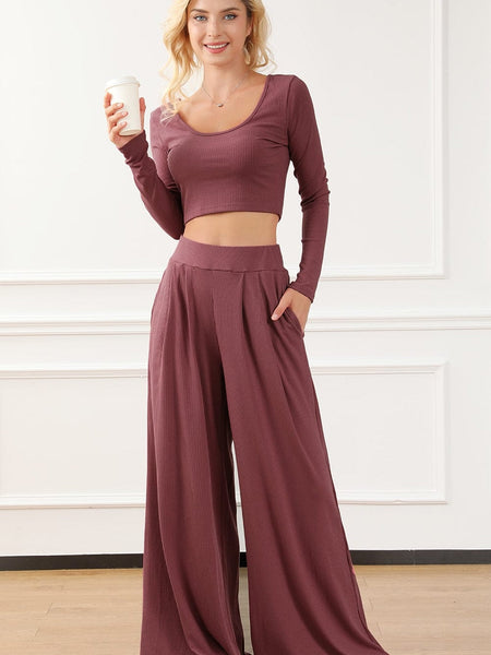 Studded Cutout Ruched Wide Leg Jumpsuit