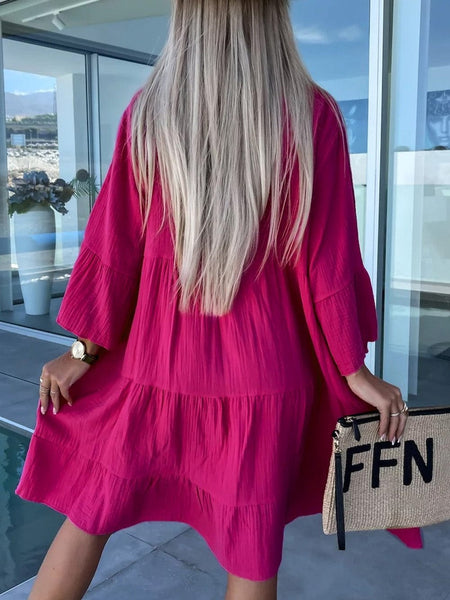 Solid Color Sexy Temperament Casual Mini Dress