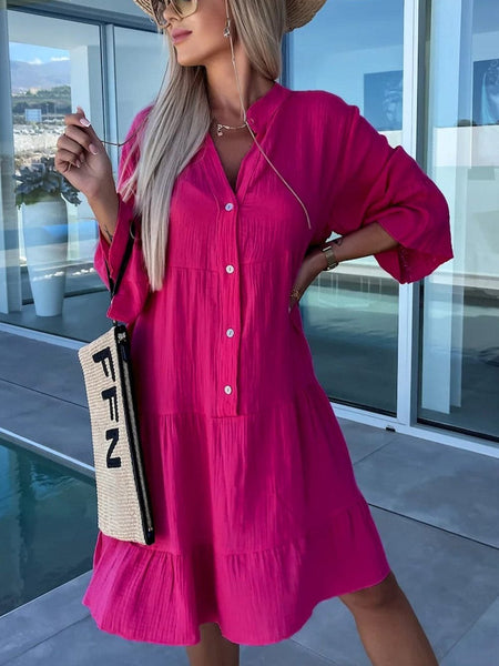 Solid Color Sexy Temperament Casual Mini Dress
