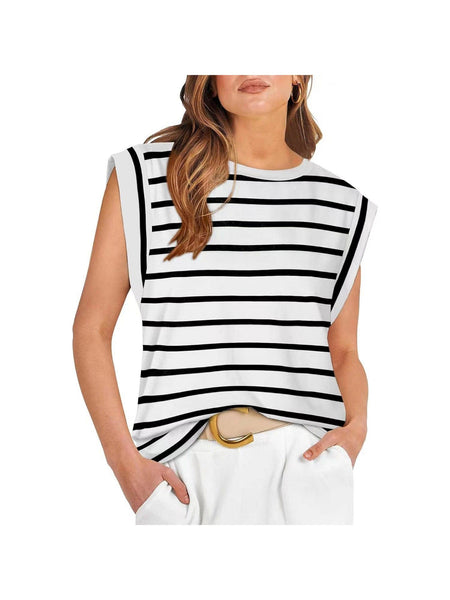 Round neck raglan patchwork striped casual T-shirt top