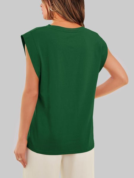 Round neck raglan patchwork striped casual T-shirt top