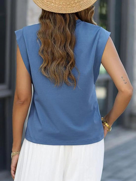 Round neck raglan patchwork striped casual T-shirt top