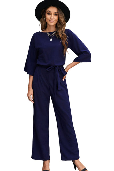 Round Neck Solid Color Sleeveless Split Dress