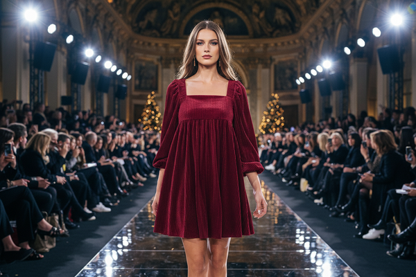 Women's Elegant Plus Size V-Neck Formal Dress with Hollow Out Details