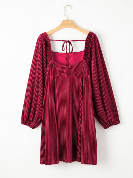 Women's Elegant Plus Size V-Neck Formal Dress with Hollow Out Details