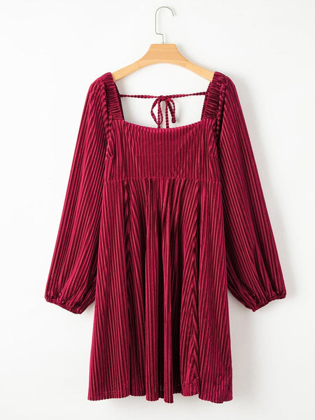 Women's Elegant Plus Size V-Neck Formal Dress with Hollow Out Details