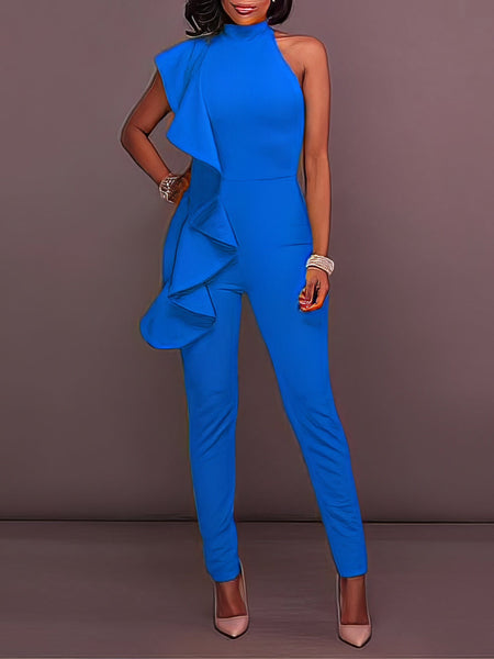 Ruffled Sleeveless Elegant Jumpsuit
