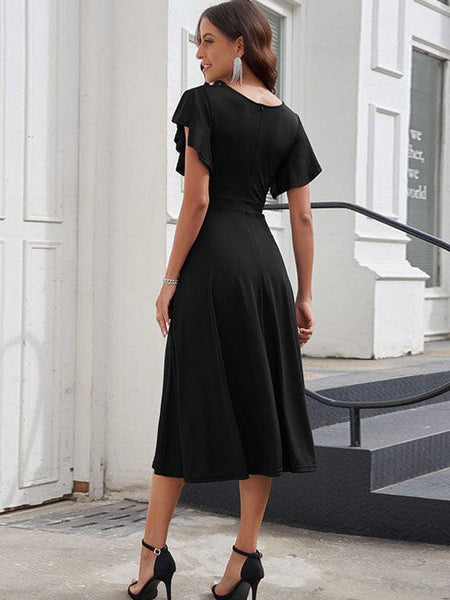 Fashion Slim Pleated Sexy And Elegant Pure Color Maxi Dress