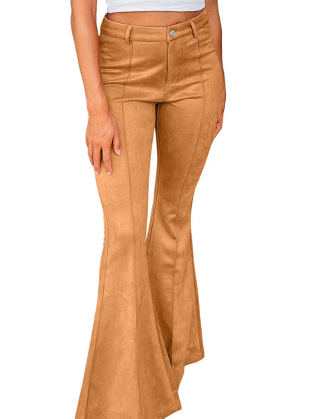 Suede Bell Bottom Trousers