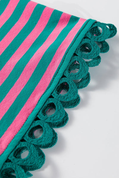 Sachet Pink & Kelly Green Striped Cotton Blouse