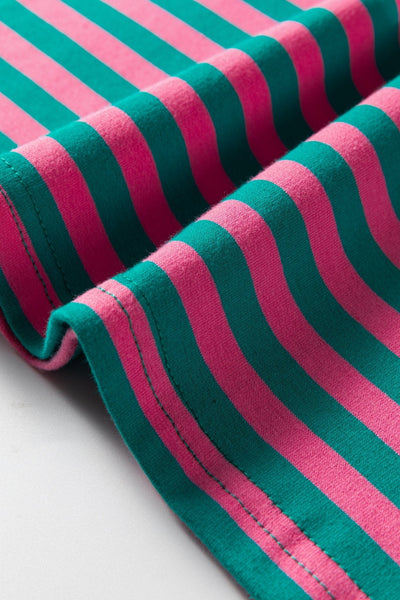 Sachet Pink & Kelly Green Striped Cotton Blouse
