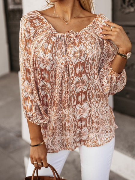 Women's Silver Sequin V-Neck Balloon Sleeve Festive Blouse
