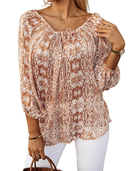 Women's Silver Sequin V-Neck Balloon Sleeve Festive Blouse