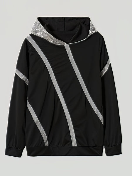 Women's Shimmering Sequined Women's Hoodie with Loose Fit