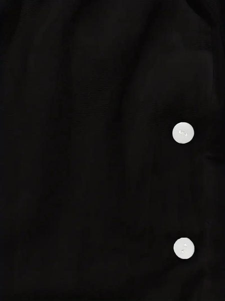 Simple Wide Leg Pants with Side Button Detail, Casual Women's Clothing
