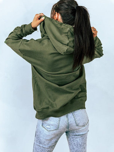 Women's Cotton Henley Button Hoodie Sweatshirt