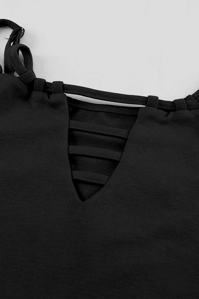 Women's V-Neck Lace-Up Skull Tank Top made for easy styling and wardrobe coordination, with premium-like structure and finish.