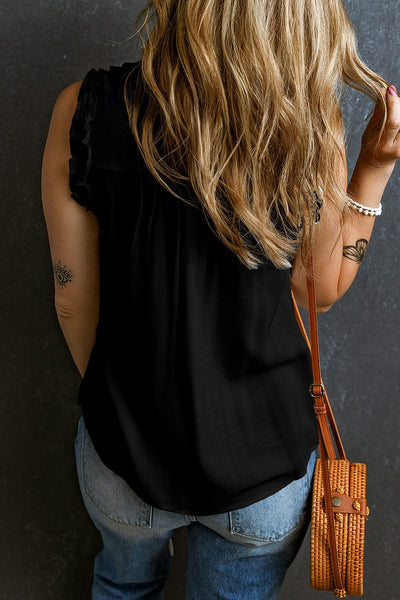 Women's V-Neck Lace-Up Skull Tank Top made for easy styling and wardrobe coordination, with premium-like structure and finish.