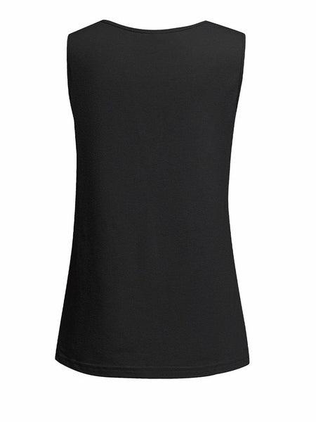 Women's V-Neck Lace-Up Skull Tank Top made for easy styling and wardrobe coordination, with premium-like structure and finish.
