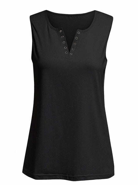 Women's V-Neck Lace-Up Skull Tank Top made for easy styling and wardrobe coordination, with premium-like structure and finish.