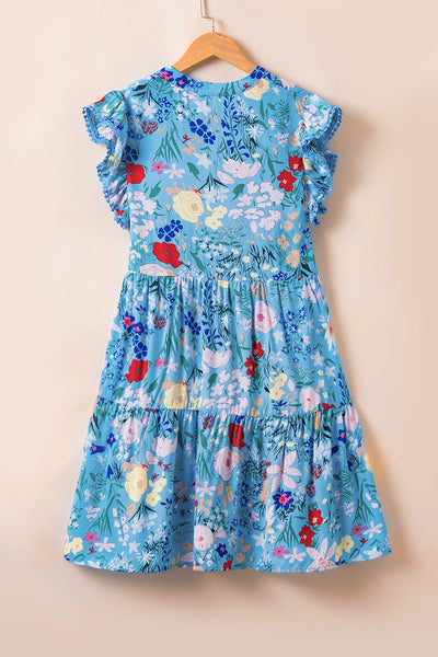 Fashion V-neck Floral Print Sling Dress