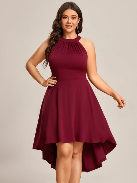 Women's Sleeveless Halter Midi Dress for Cocktail Events