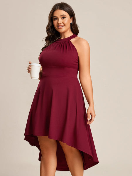 Women's Sleeveless Halter Midi Dress for Cocktail Events