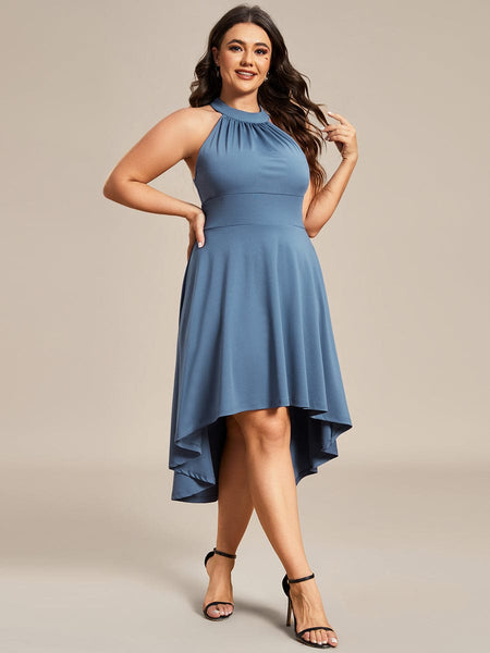 Women's Sleeveless Halter Midi Dress for Cocktail Events