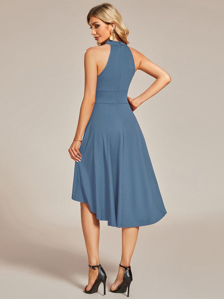 Women's Sleeveless Halter Midi Dress for Cocktail Events